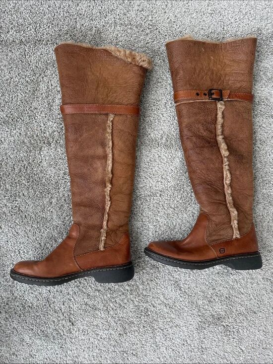 Born Shoes - Born Tall Shearling-Trim Boots - Brown